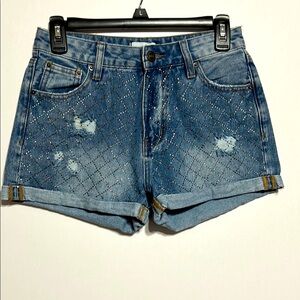 Rue21 Blue Jean Shorts High-Waisted Distressed
